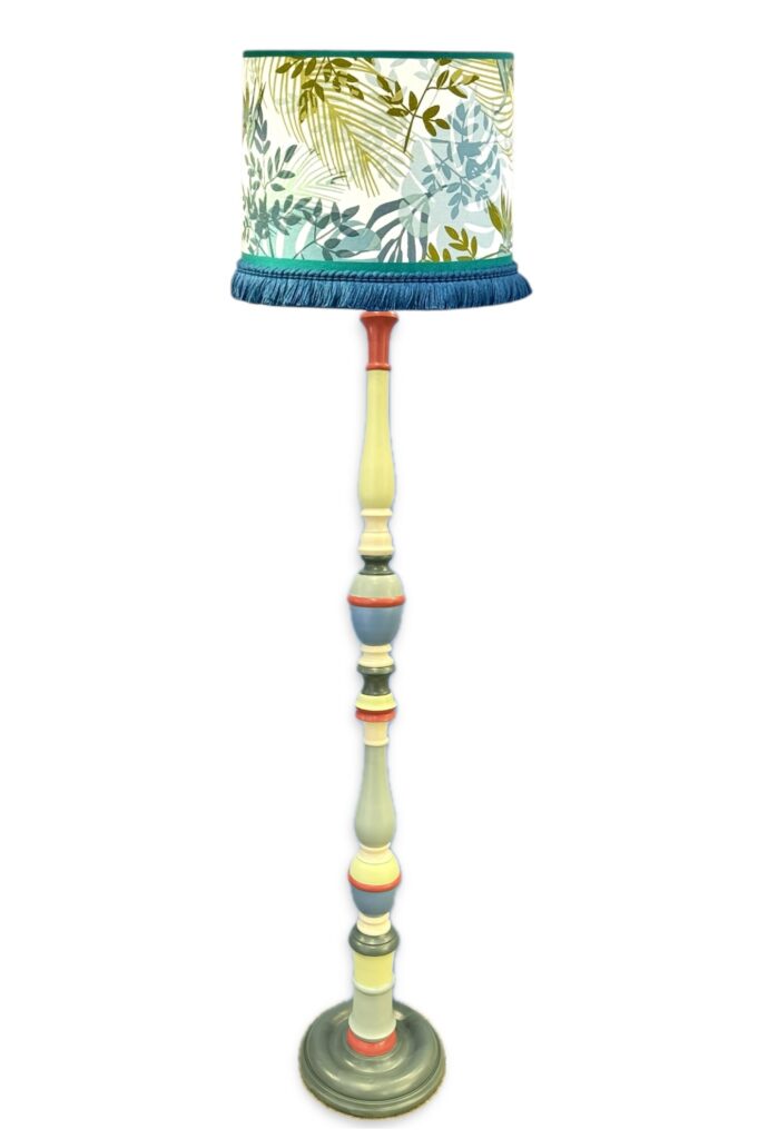 Lampada da terra piantana decorata a mano
